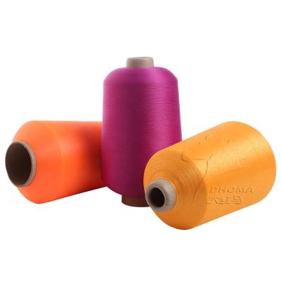 China Embroidery Dyed Thread Semi Dull 100% Polyester DTY 75/36 Colored Dty Polyester Yarn for sale