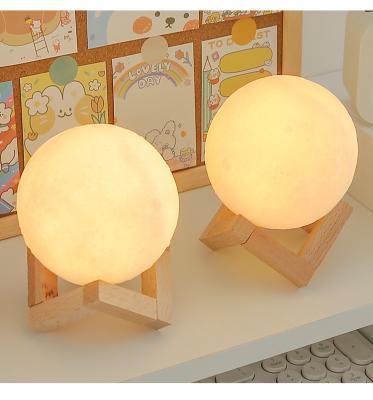 China Modern Creative Led Night Lights 3d Printing Luminous Floating Moon Lamp Atmosphere Moon Lamp for sale