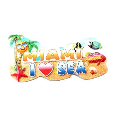 China Fashion Miami Customized Fridge Magnet Souvenir World City Resin Fridge Magnet for sale