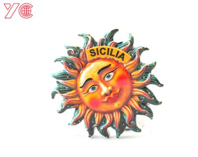 China Shape beautiful high quality ployresin sun flowers sicilia 3d tourist gift fridge magnet for sale