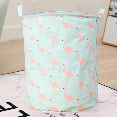 China New Arrival Eco-friendly Durable Cartoon Stripes Storage Basket Toy Storage Basket Animal Laundry Hamper for sale