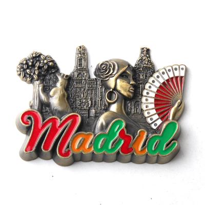 China Shape Amazon Success Tourism 3D Souvenirs Country Cities Madrid Metal Souvenirs Fridge Magnet For Fridge Stickers for sale