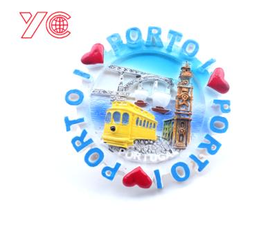 China Shape Custom 3d Resin I Love Portugal Souvenir Freezer Decorative Sticker Fridge Magnet for sale