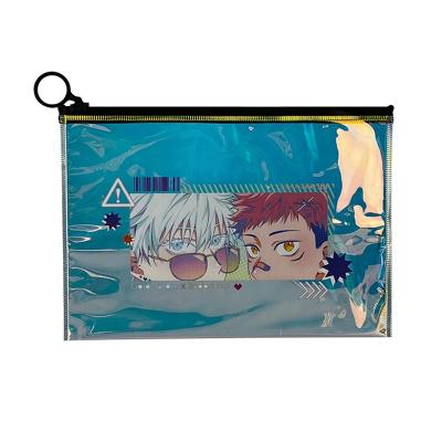 China Zipper Closure Pencil Bag Printing Custom Promotional Waterproof School Pen Bags School Office Stationery Bag PVC Zipper Pencil Pouch for sale