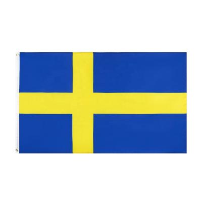 China Hot Selling FLYING Outdoor Hanging Sweden Banner Flag 3x5 Swedish National Feet for sale