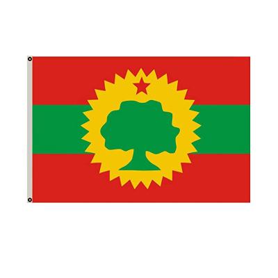 China Custom 150x90cm 3x5 Oromo Custom Print Banner Hotel & Resort Large Digital Printed Flag Knitted Polyester National Hanging Flag for sale