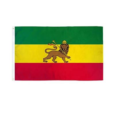 China Cheap Large 100d Polyester Hanging Flag Custom Advertising Custom Design Polyester Fabric 3x5ft Rasta Flag for sale