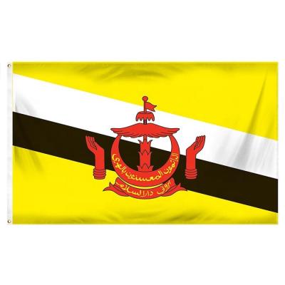 China Advertising Brunei National Hanging Display Flag Wholesale Size 150x90cm Polyester 150x90cm Custom Flag for sale