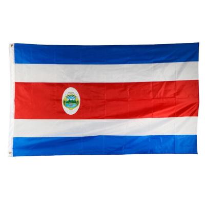 China Outdoor Wholesale 100D Polyester Printing Fast Shipping Custom 3x5ft 150x90cm Costa Rica Flag for sale