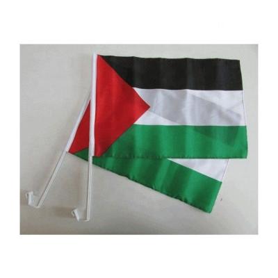 China Polyester Car Window Exterior Cheap Custom Printing Palestine Car Flags With Plastic Rod for sale