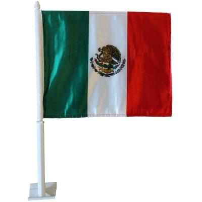 China Car Window Automotive Mexican Flags Wholesale Custom Size Cheap High Quality Mexico Car Flag for sale