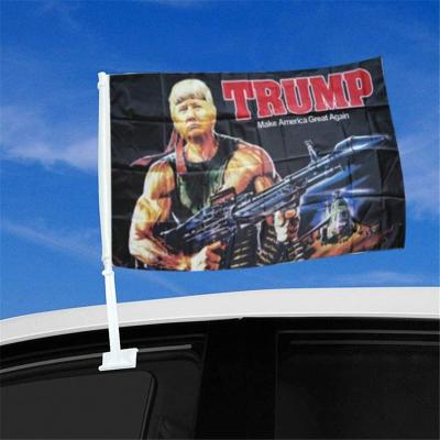 China Cheap Knitted FLYING Polyester Print Trump Flag Car Donald Trump Car Flags Flying Prices Hot Sale Polyester Flag New Design for sale