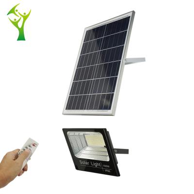 China Light Control + Timing Reflector Ip66 LED Outdoor Waterproof Aluminum High Quality Remote Control Solar Flood Light for sale