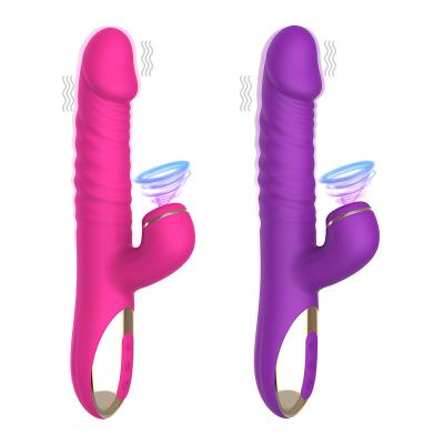 China Clitoris Stimulation Dildo Vibrator for Vagina Waterproof Soft Silicone G Spot Stimulation Sex Toy Rabbit Women Vibrating Toys for sale