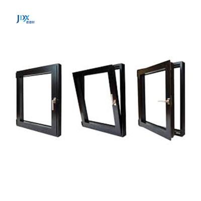 China Screen Black Magnetic Swing-Tilt Window Right Inward Opening Tilt and Turn Swing Window with Mosquito Net for Home and Office for sale