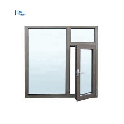 China Sliding Crank Open Casement Windows Compound Casement Aluminum Casement Window Frame With Mosquito Net Grill Design for sale