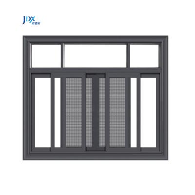 China Simple Design Magnetic Aluminum Sliding Screen Window Cast Sliding Stained Glass PVC Price Sliding Windows With Interior Grille for sale