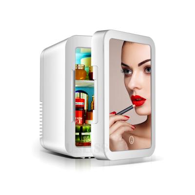 China 4L Cosmetics Makeup Beauty Fridge Glass Mirror Door Display Bedroom Mini Fridge Refrigerated Portable Small Skin Care Cosmetic Fridge for sale