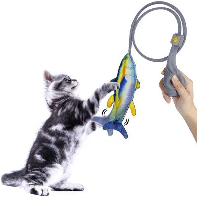 China Wholesaler Viable Plush OEM Aggressive Cat Kicker Toy Dacing Catnip Realistic Electric Collapsing Fish Toy For Cat for sale