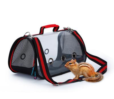 China Small Pets Rabbit Hamster Travel Shoulder Bag Breathable Plastic Carrier for sale