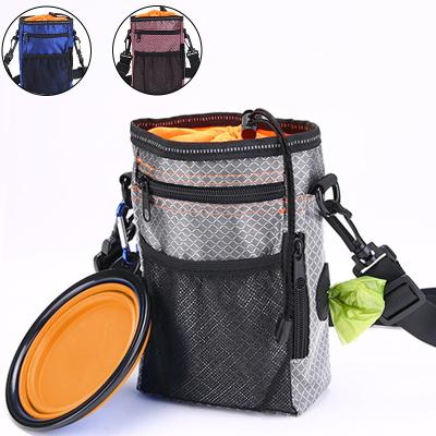 China Viable Dog Treat Pouch Dog Training Pouch Bag with Waist Strap Poop Bag Dispenser and Collapsible Bowl for sale