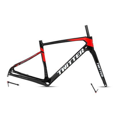 China New 700C Carbon Fiber Disc Brake Barrel Axle Offroad Racing Offroad Grade Road and Road Bike Frame for sale