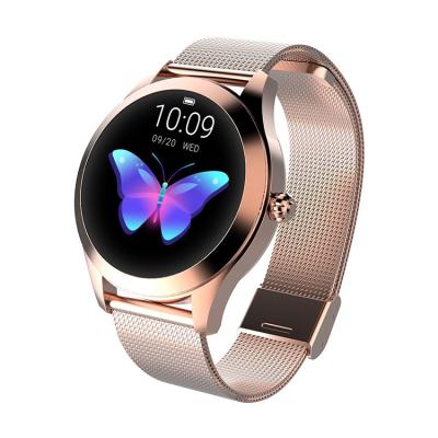 China New Arrivals Manufacturer Touch Screen 1.04 Inch Metal Stainless Logo Customize Fitness Waterproof Heart Rate Mobile Phones Watch Gold Women for sale