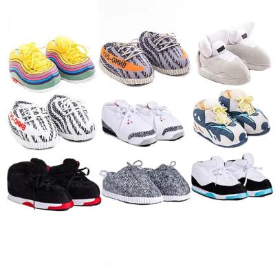 China Round Fluffy Slippers Different Types Big Red Home Sneaker Slippers for sale