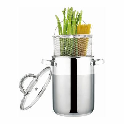 China Sustainable Stainless Steel Pot Pasta Noodle Pot Stock Asparagus Cooking Pot for sale