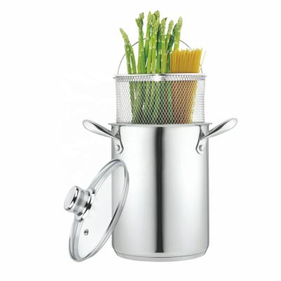 China Sustainable Hot Selling Multifunctional Stainless Steel Asparagus Pot Cooking Pot Pasta Pot for sale