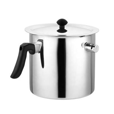 China Sleek style cookware sustainable stainless steel double wall milk whistling pot cooking pot for sale