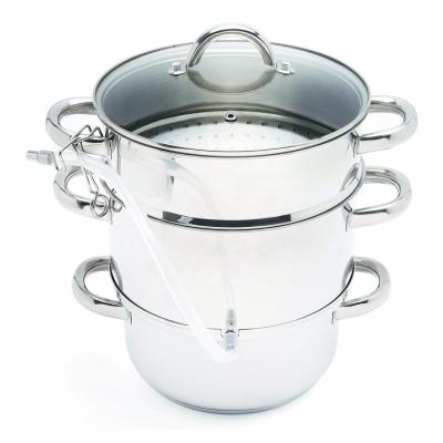 China Hot sales viable 6 liter stainless steel induction vegetable fruit juicer steamer pot for sale