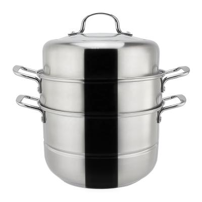 China Sustainable Hot Selling Steamer Bottom Stainless Steel Food Layers Kitchen Steamer Capped Multi Pot Set for sale