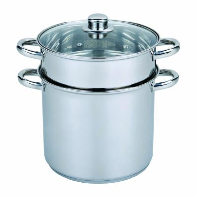 China Sustainable High Quality Kitchenware Couscous Pot Steamer Set Stainless Steel Cooking Pots for sale