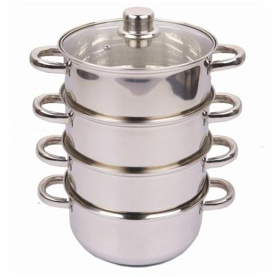 China Wholesale 5pcs Viable High Quality Steamer Set With C Tempered Glass Lid Kithchen Ware Products for sale