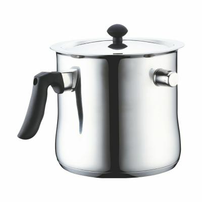 China Viable Wholesale New Popular Induction Whistle Boiling Cooking Stainless Steel Double Wall Milk Pot for sale