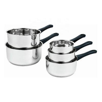 China Factory Price Sustainable 5 Pieces Stainless Steel Pan Set Cooking Pots for sale