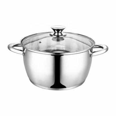 China Sustainable Shape Stainless Steel Induction Casserole Conical Stock Pot Cooking Pot for sale