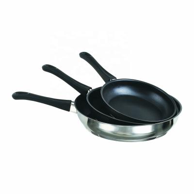 China Sustainable Cooking Food Grade Induction Stainless Steel Nonstick Frying Pan for sale