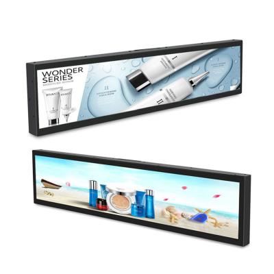 China Indoor Large LCD Screen Stretched Shelf Screen Digital Signage Display Cabinet Bar Player for sale