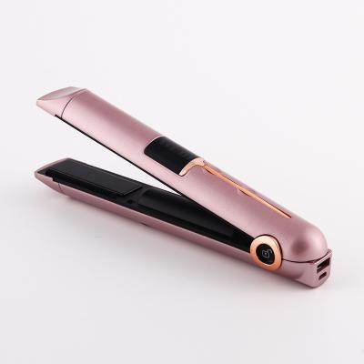 China Portable HMRHS02   portable  ceramic mini iron usb wireless cordless hair straightener for sale