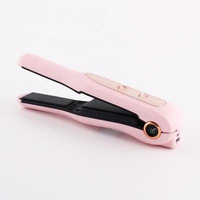 China Portable HM-RHS03 Ceramic Flat Iron LED USB Portable Rechargeable Wireless Hair Straightener for sale