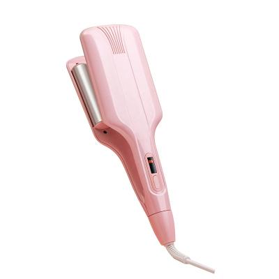 China Corn Roll HM-HS337 LCD Temp Display Ceramic Tourmaline Triple Barrels Hair Curling Iron for sale