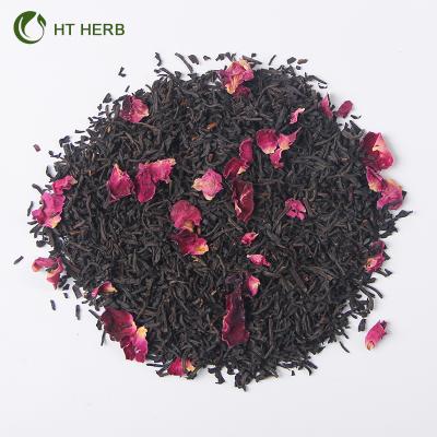 China Zero Additives Flavored Tea Wholesale Hot Sale OEM Customized Rose Petals Black Tea Fragrant Herbal Loose Blend for sale