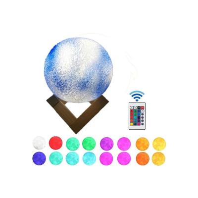 China 16 Color Modern 3D Printing Moon Lamp Solar System 8 Planets Table Lamp with LED Remote Control Mercury Lamp Rechargeable Night Light for sale