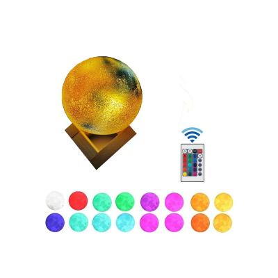 China Modern 16 Color 3D Printing Moon Lamp Solar System 8 Planets Table Lamp With Rechargeable LED Remote Control Lamp Night Light Mars for sale