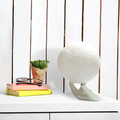 China Modern Multicolor Home Decoration Customized Table Lamps With 3D Touch Moon Lamp With Ceramic Hand Sit LED Night Light For Kids for sale