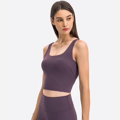 China 2021 QUICK DRY autumn and new winter yoga U-shaped vest with chest pad and skin-friendly sports bra for women for sale