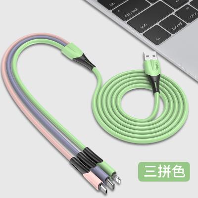 China 3 in 1/3A high quality 3 in-13A silicon liquid fast charging cable for sale