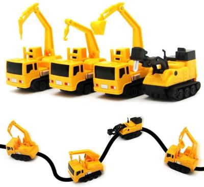 China Spain Local Fast Shipping Mini Inductive Excavator TrainToy Running Along Black Pen Line Drawn by Magic Pen Halloween/Christmas for sale